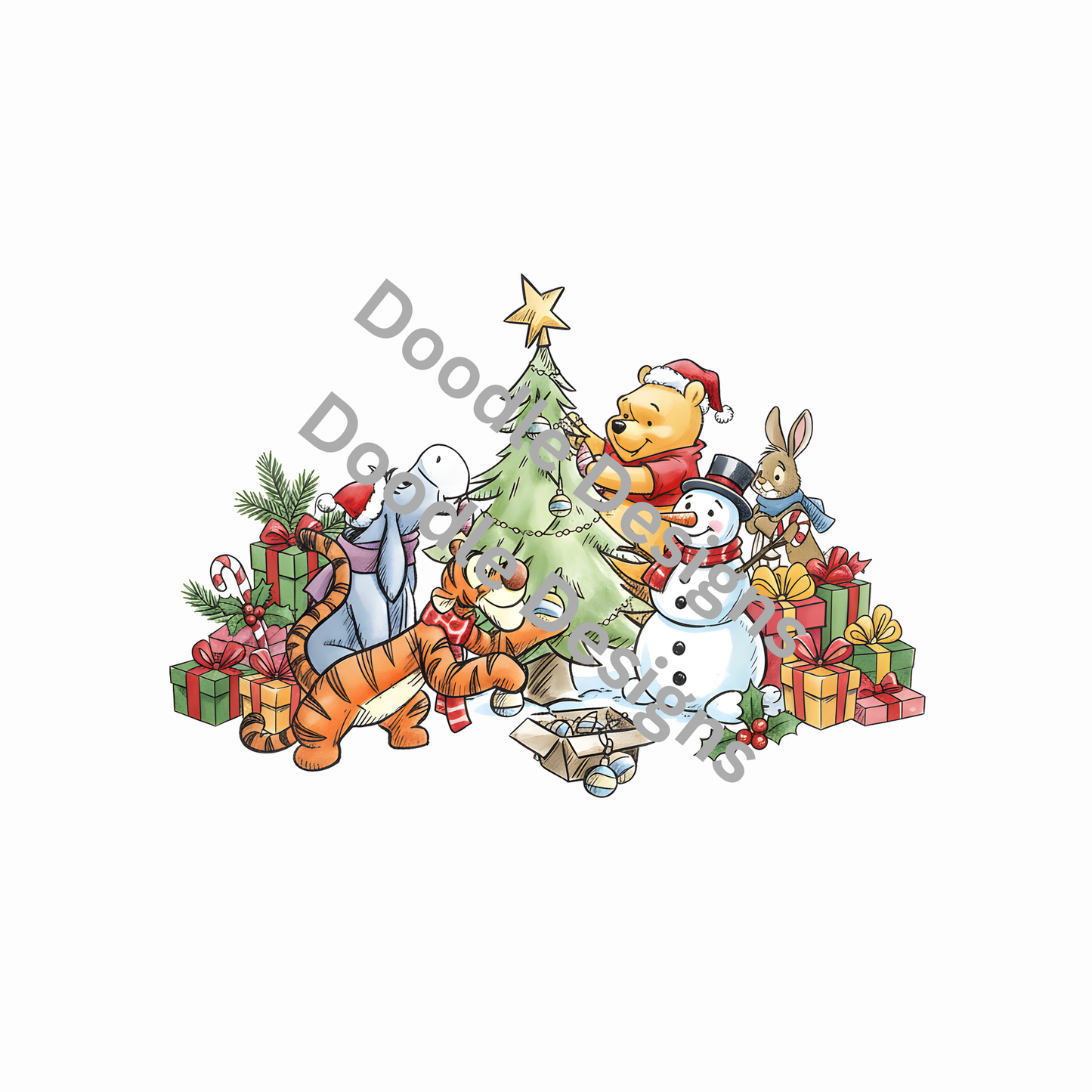 dtf child size t-shirt transfers Christmas