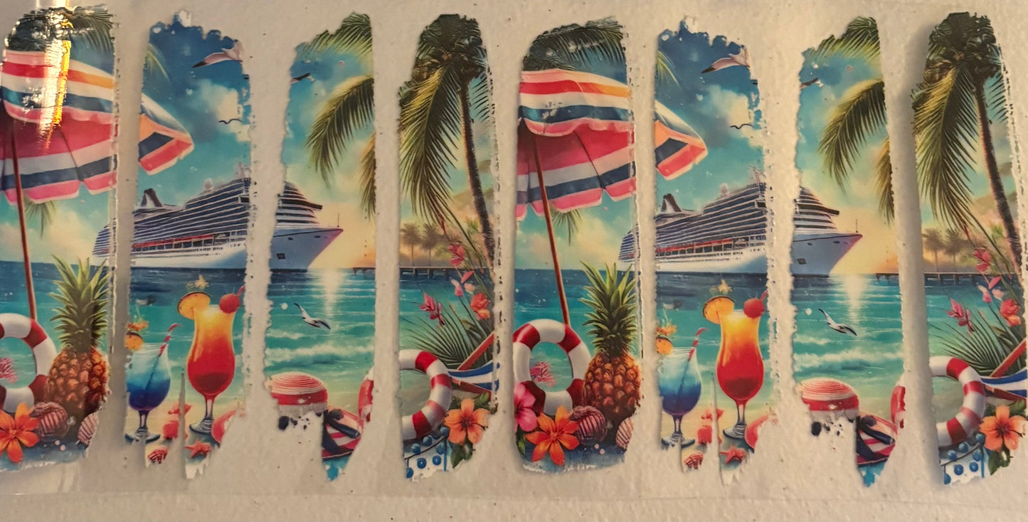 Uv dtf 16oz cup wraps "Tropical"