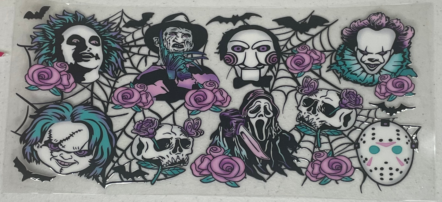 UV DTF Cup Wrap, Halloween scary