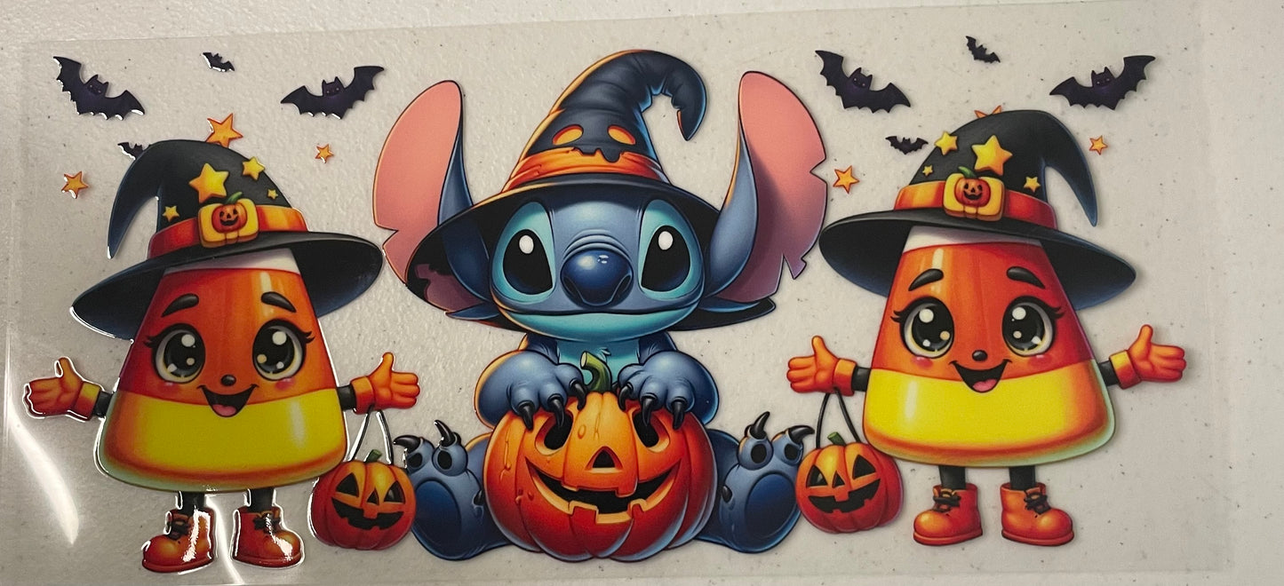 UV DTF Cup Wrap, Halloween stitch