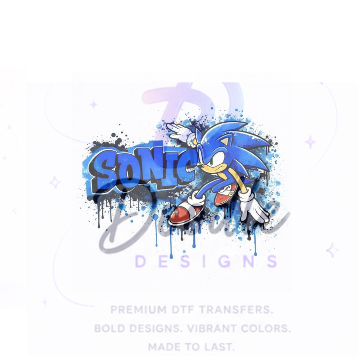 dtf child size t-shirt transfers " Sonic"
