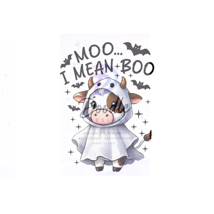 dtf child size t-shirt transfers " Halloween Cow"