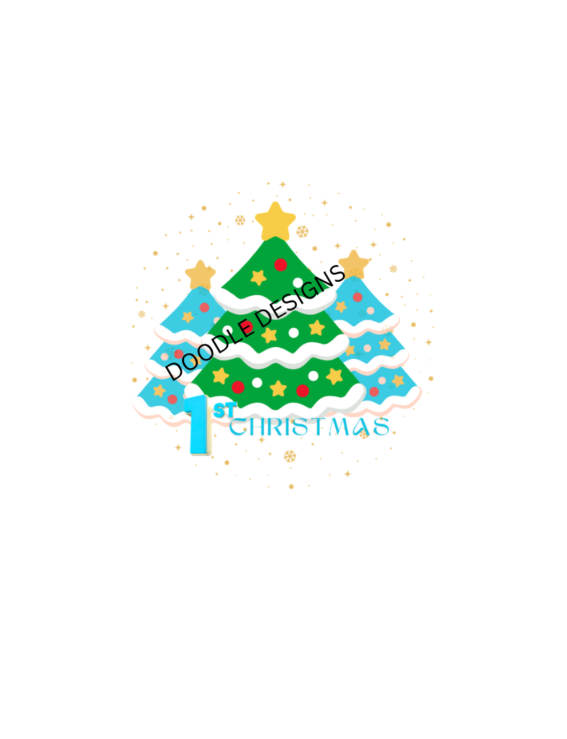 Digital Download. "Baby 1st Christmas" PNG+SVG