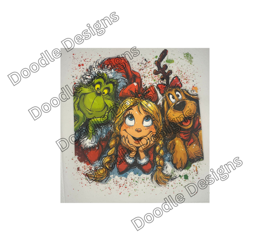 dtf child size t-shirt transfers Christmas