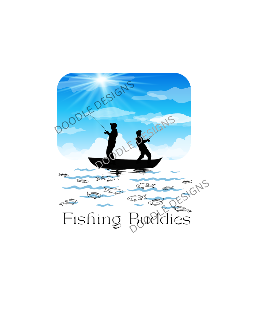 Digital Download. "Fishing Buddies" PNG+SVG