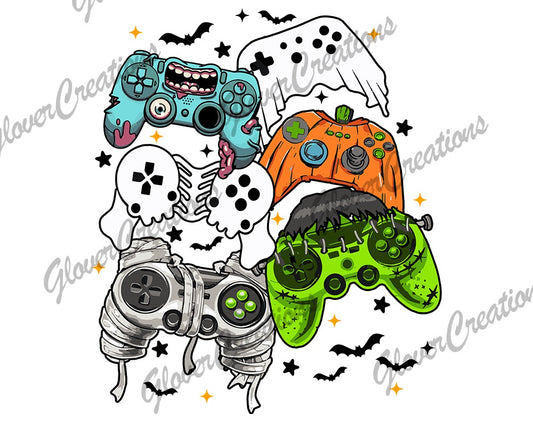 dtf child size t-shirt transfers Halloween Gamer