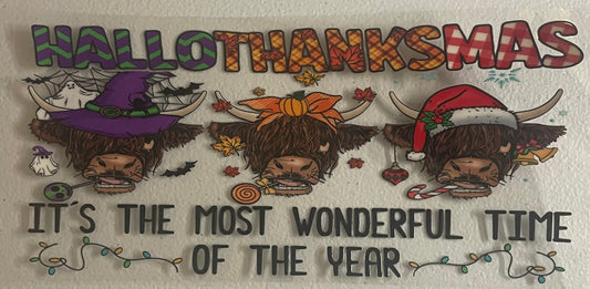 UV DTF Cup Wrap,  Christmas Thanksgiving Halloween combo