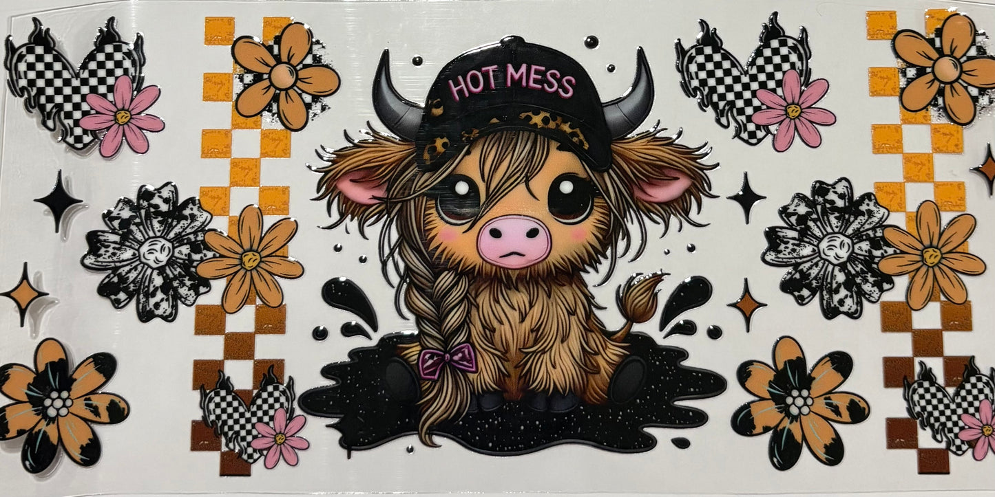 UV DTF Cup Wrap "highland  cow"