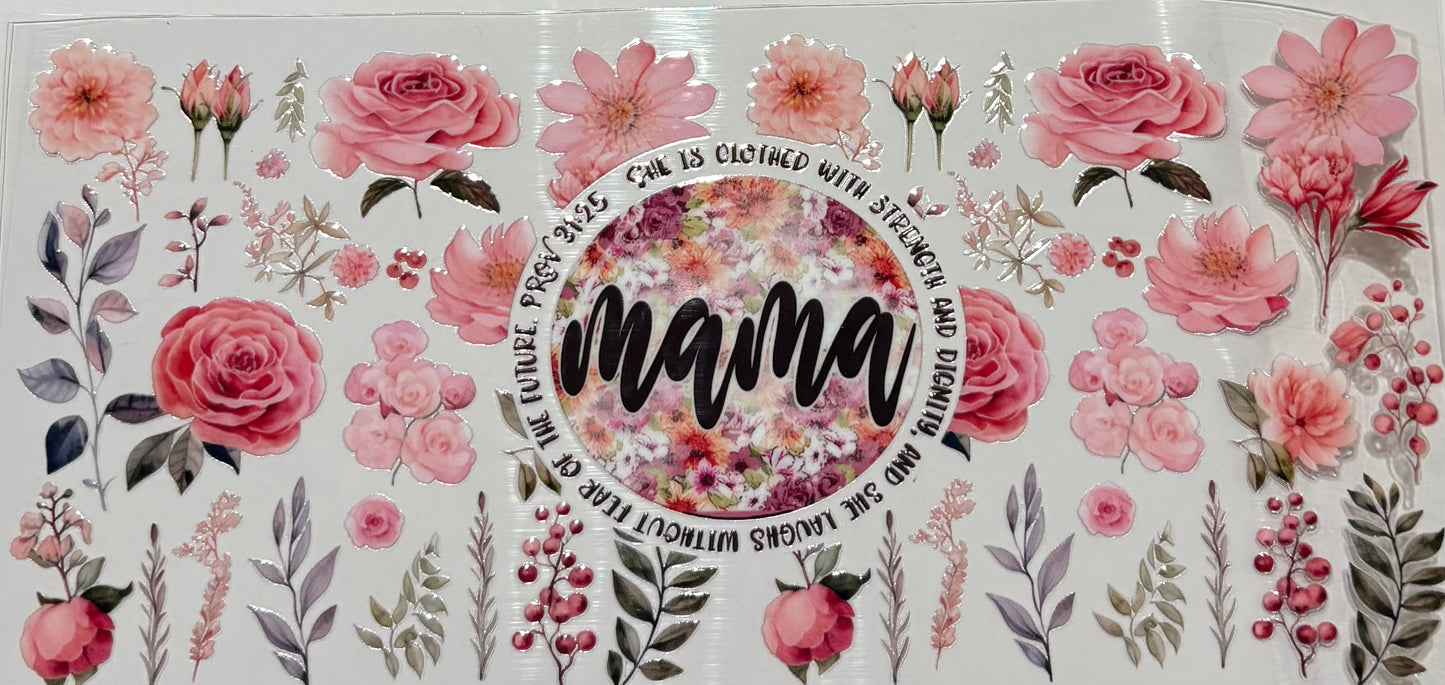 Uv dtf 16oz cup wraps   "mama"