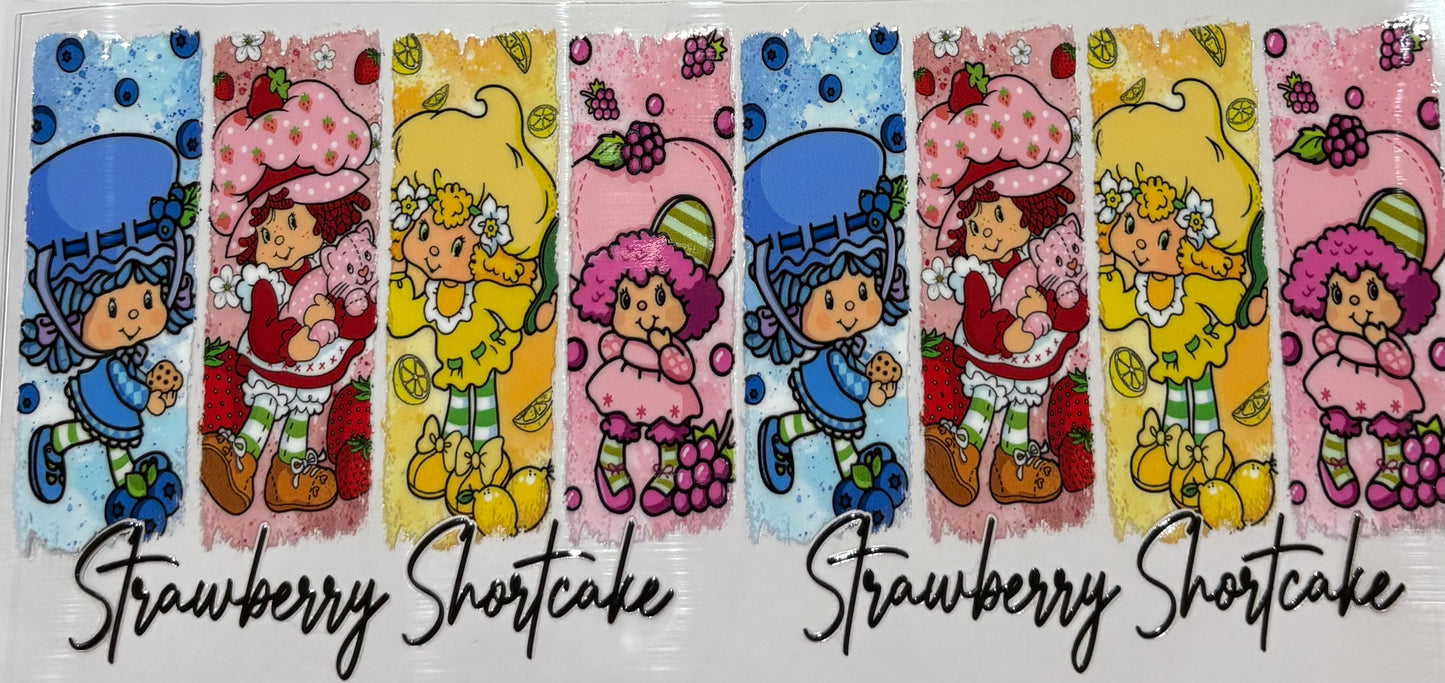 Uv dtf 16oz cup wraps   "strawberry shortcake"
