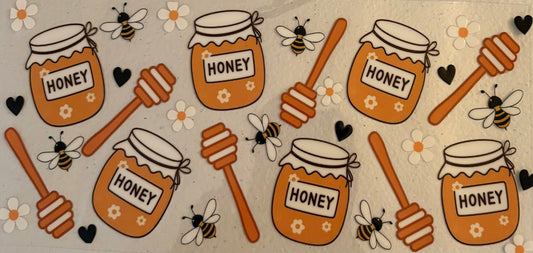 Uv dtf 16oz cup wraps     honey Jar