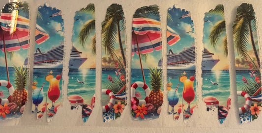 Uv dtf 16oz cup wraps   "Tropical"
