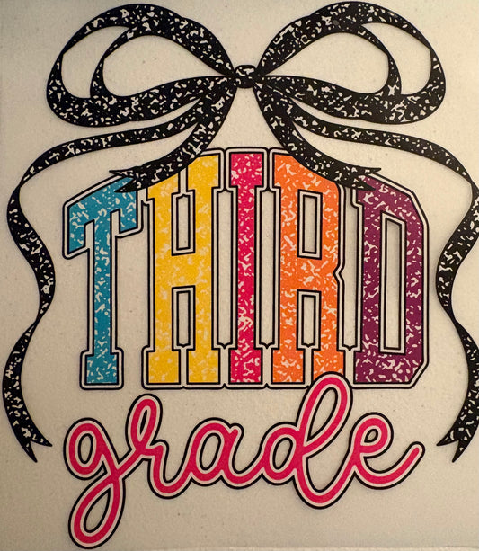 dtf child size t-shirt transfers "3rd grade"