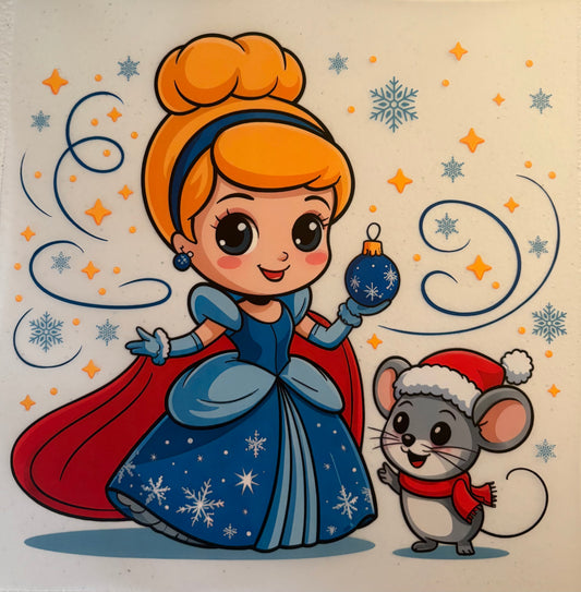 dtf child size t-shirt transfers Christmas "Cinderella"