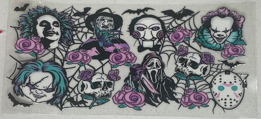 UV DTF Cup Wrap, Halloween scary