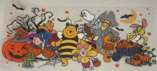 UV DTF Cup Wrap, Halloween pooh