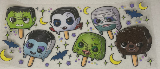 UV DTF Cup Wrap, Halloween ice cream