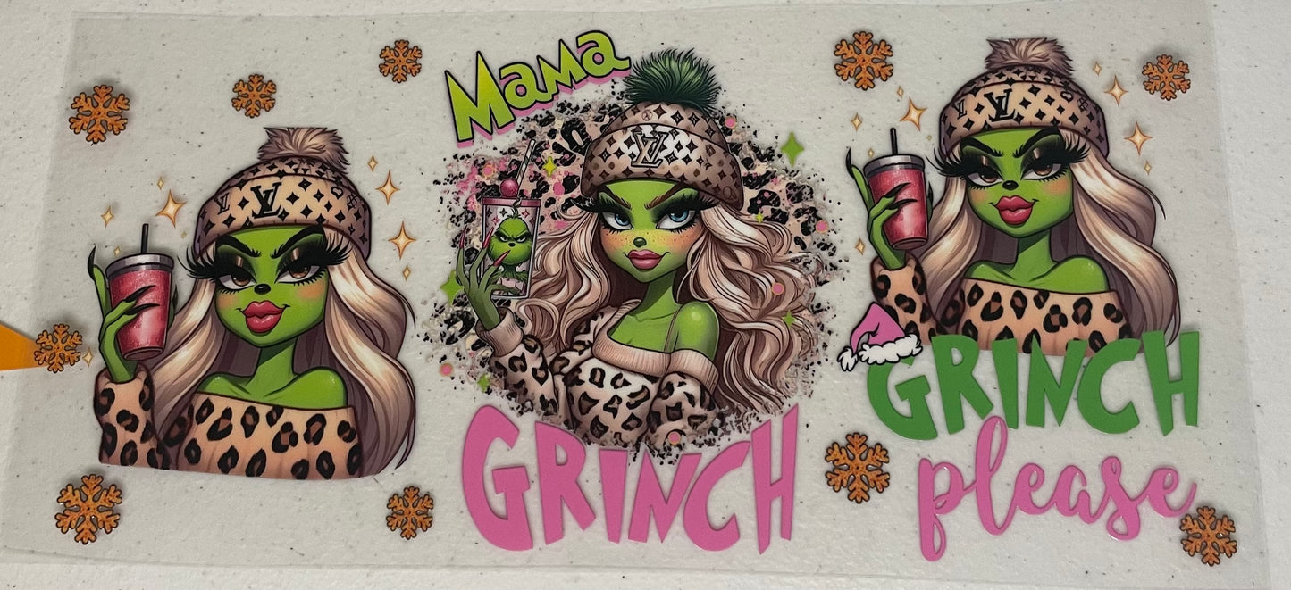 UV DTF Cup Wrap,  Mama Grinch
