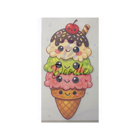 dtf child size t-shirt transfers "Ice Cream cone"