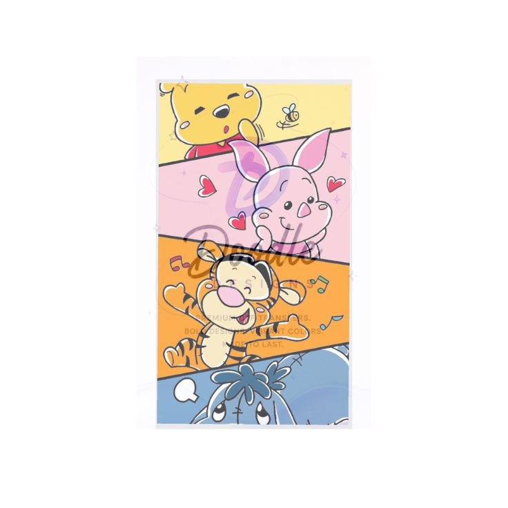dtf child size t-shirt transfers "Winnie Characters"