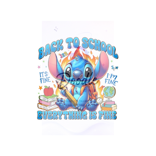 dtf child size t-shirt transfers "Stitch back to school"
