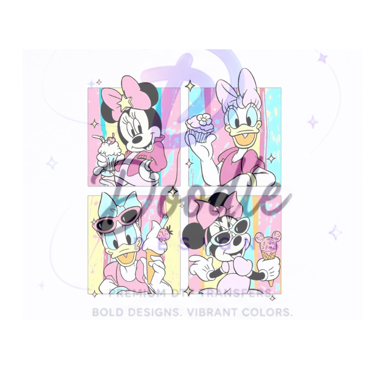 dtf child size t-shirt transfers "Daisy/Minnie"