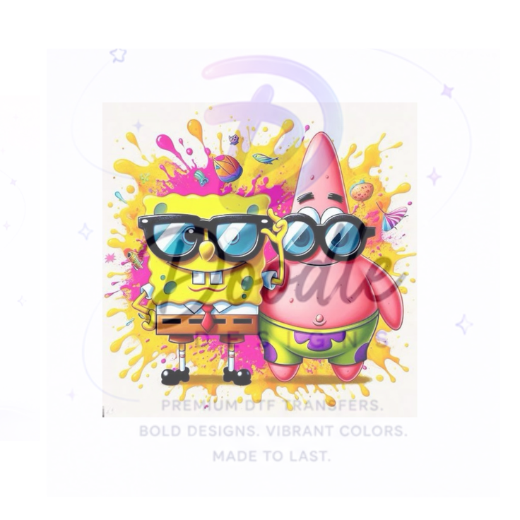 dtf child size t-shirt transfers "Spongebob & Patrick"
