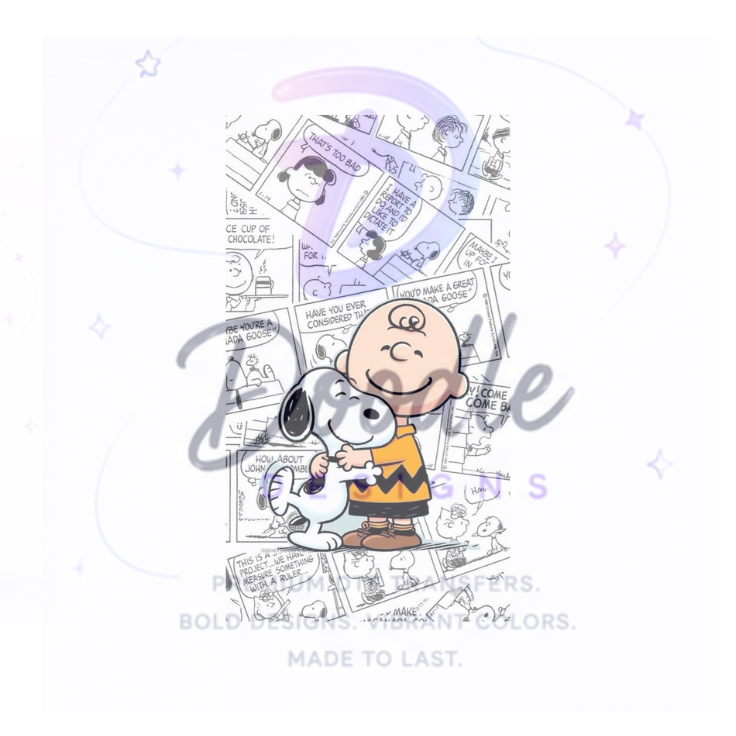 dtf child size t-shirt transfers " Charlie & Snoopy"
