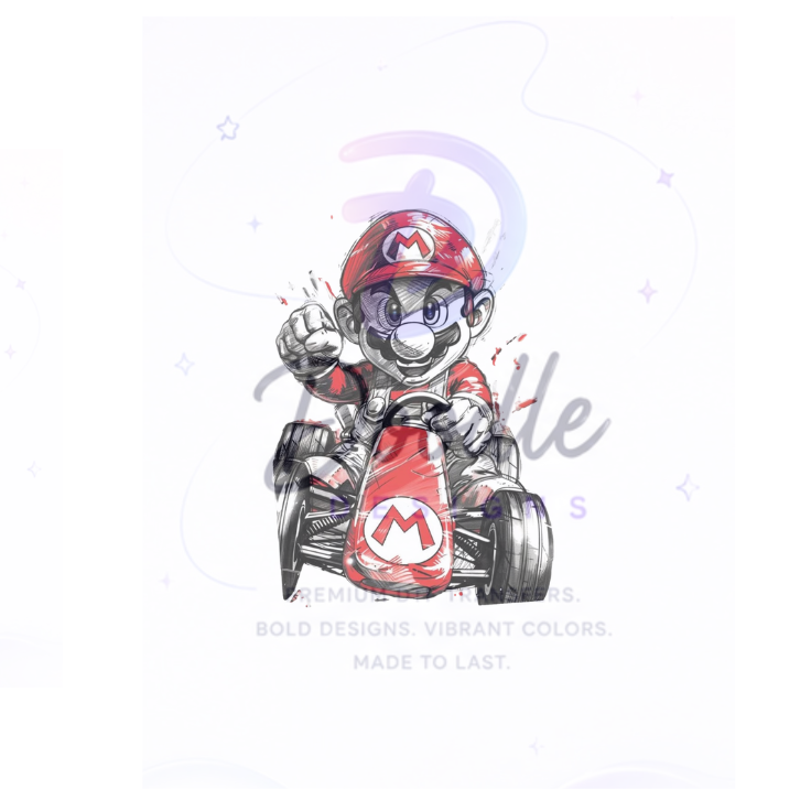 dtf child size t-shirt transfers " Mario"