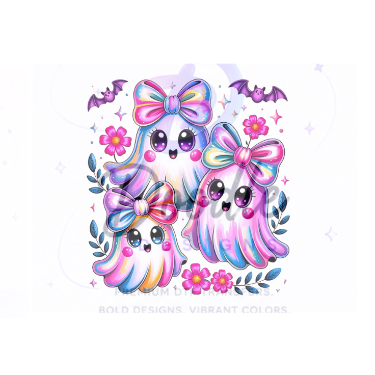 dtf child size t-shirt transfers " Halloween Girlie Ghost"