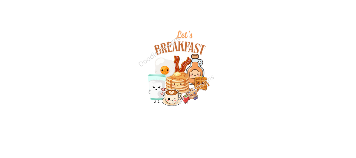 Digital Download. "Let's Breakfast " PNG+SVG
